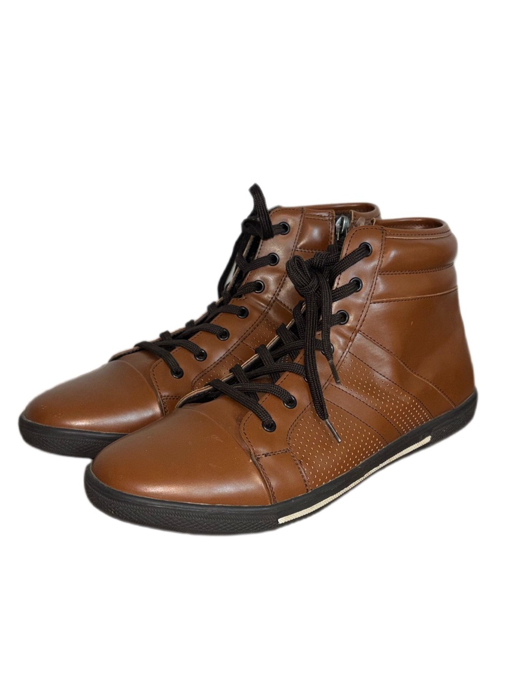 Reaction Kenneth Cole Men's Center High-Top Sneakers in cognac brown size 9
